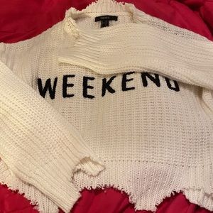 Forever 21 cropped stitched sweater size small